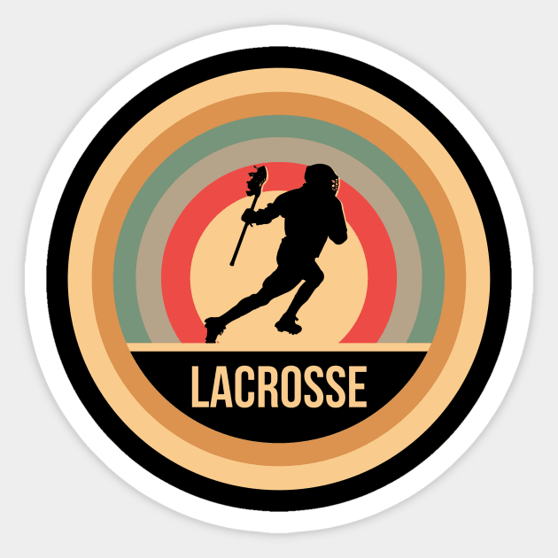 Retro Vintage Lacrosse Gift For Lacrosse Players Sticker by OceanRadar